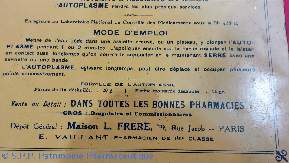 science pharmacie autoplasme vaillant cataplasme sinapise