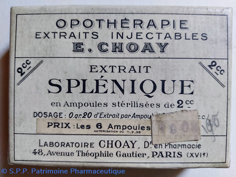 Extrait SPLÉNIQUE 6 Ampoules 2 cc - CHOAY science pharmacie extrait splenique 6 ampoules 2 cc choay