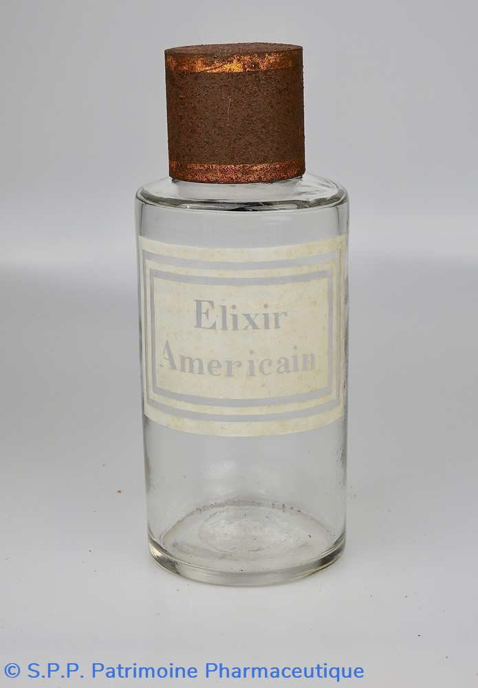 Flacon en verre petit modèle étiquette blanche Pharmacie RAVASSE 4 science flacon en verre petit modele etiquette blanche pharmacie ravasse