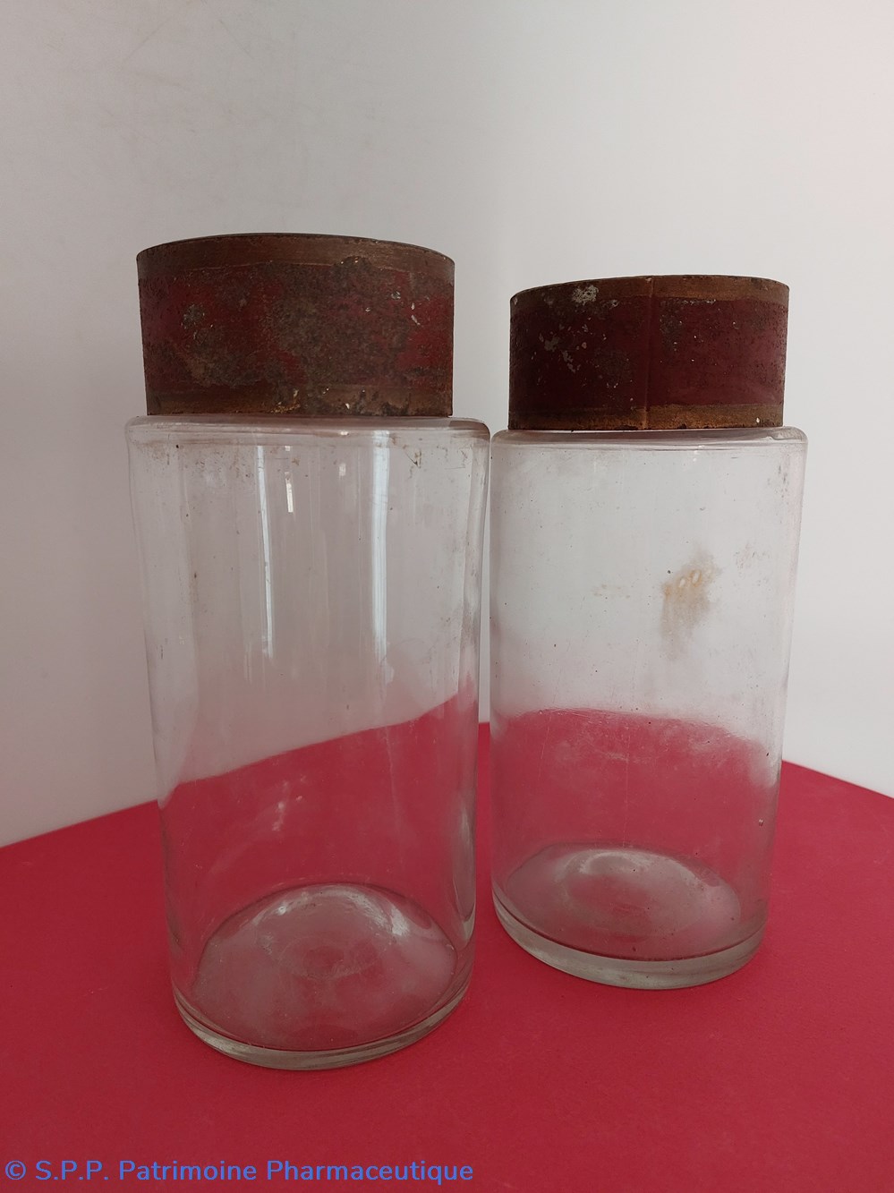 Pots en verre (lot de deux) 2 science pharmacie pots en verre lot de deux