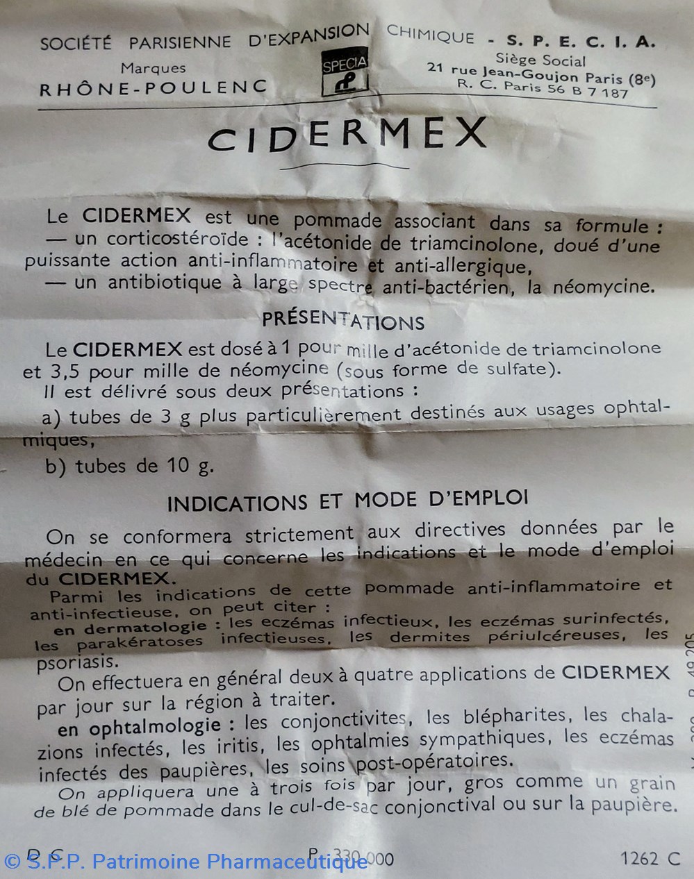 science pharmacie cidermex tube 10 g pommade specia