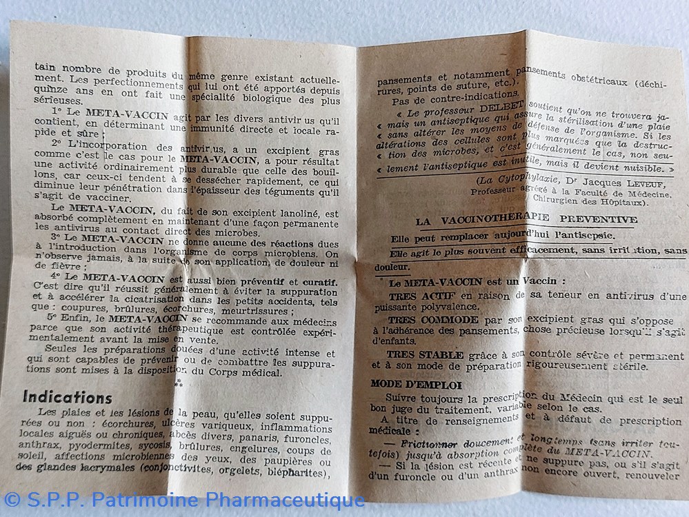 science pharmacie meta vaccin pour pansements de plaies