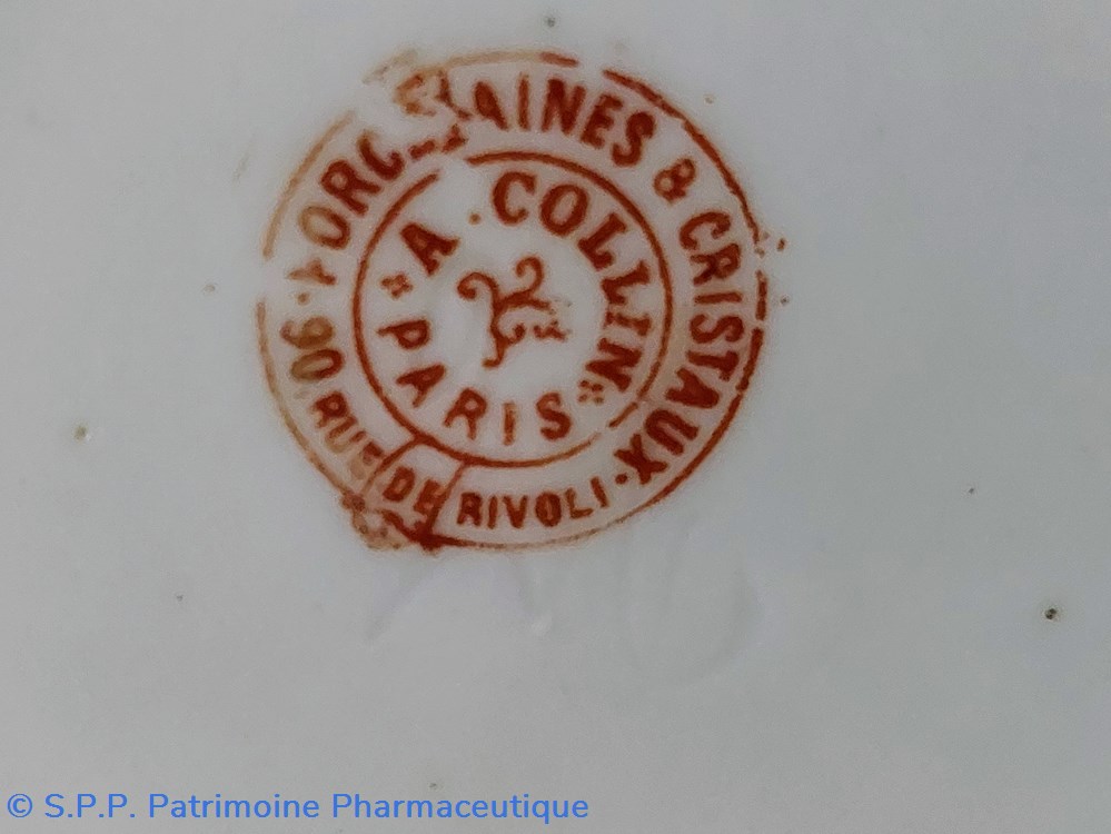 POM: CAMPH: pot faïence 6 science pharmacie pom camph pot faience