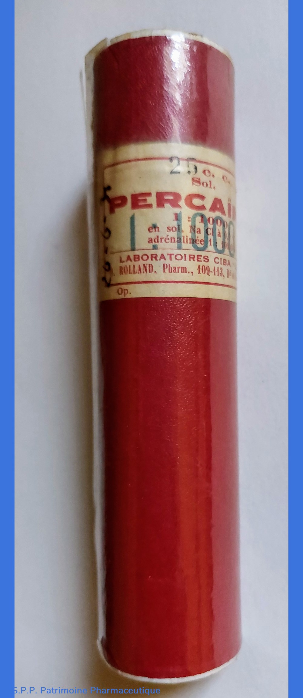 PERCAÏNE 1000 25CC CIBA science pharmacie percaine 1000 25cc ciba