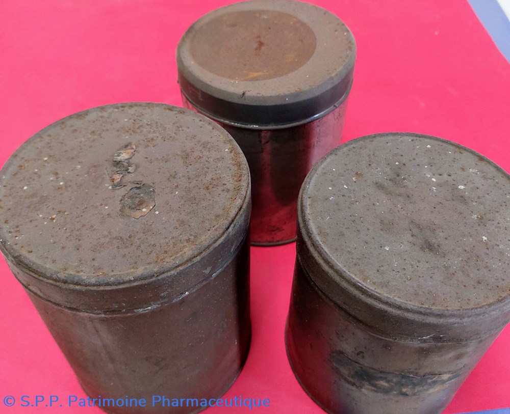 science pharmacie boites cylindriques en metal