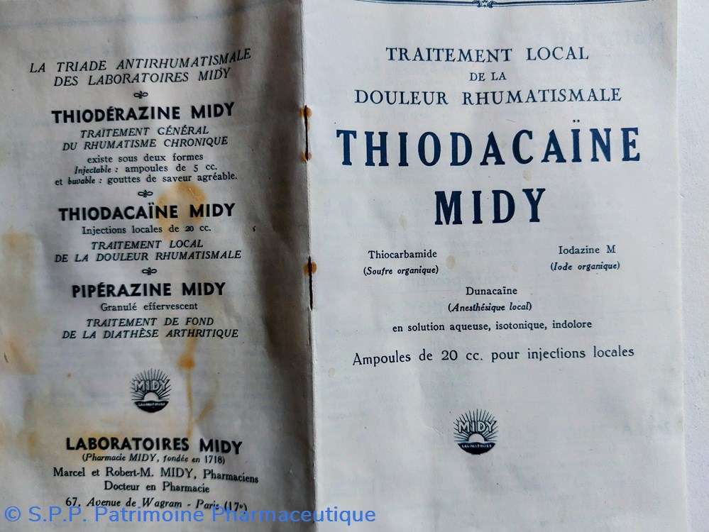 science pharmacie thiodacaine 4 ampoules de 20 cc midy