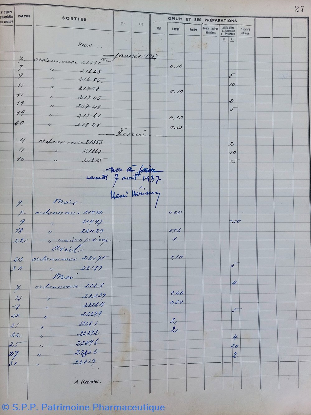 Registres des substances vénéneuses 7 documents anciens registres des substances veneneuses