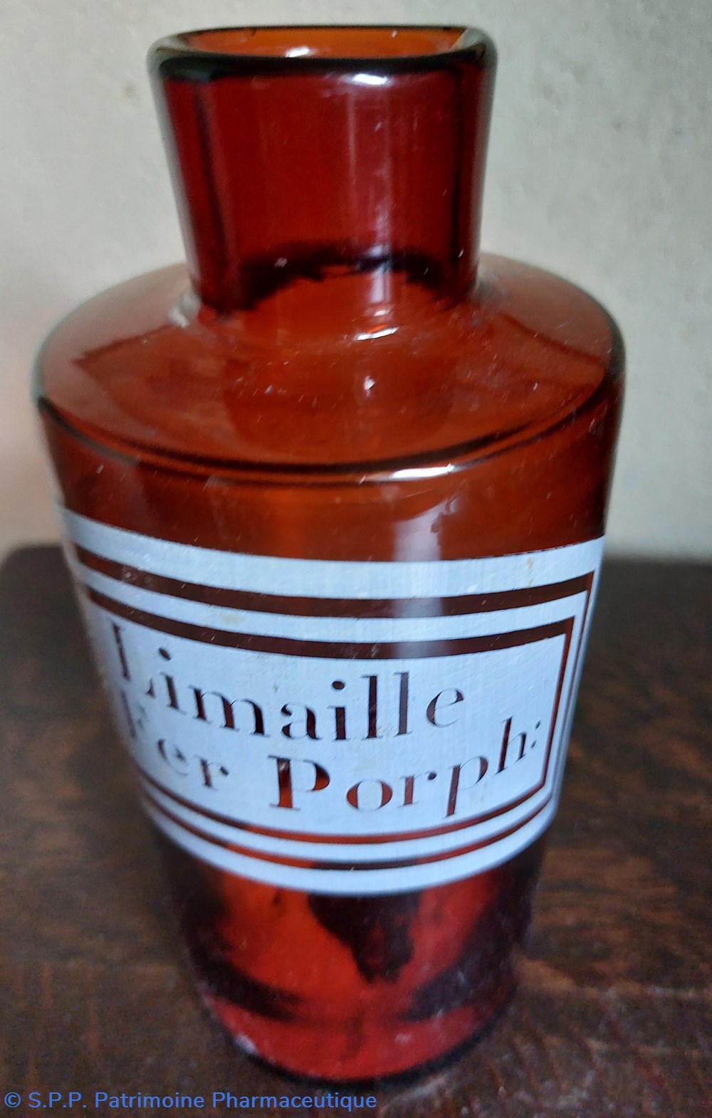 science pharmacie sn limaille de fer porph bouteille verre ambre