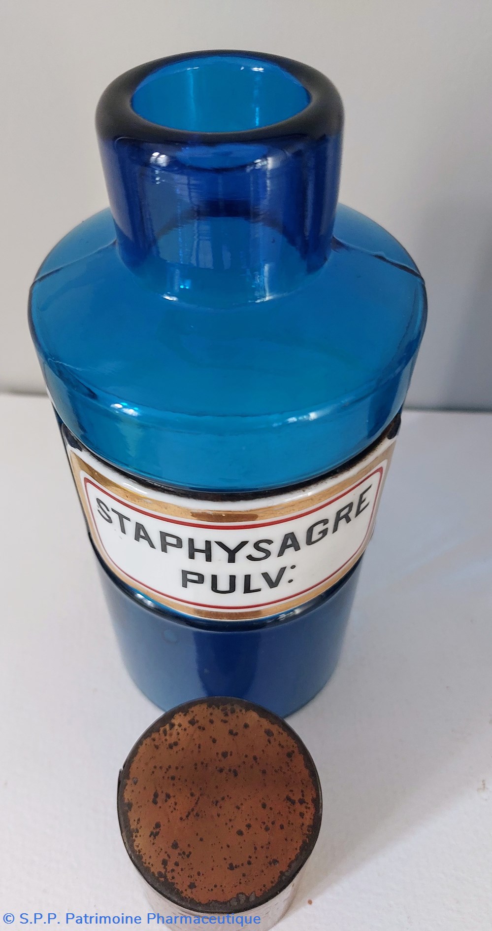 science pharmacie bleu etiq porcelaine staphysagre pulv