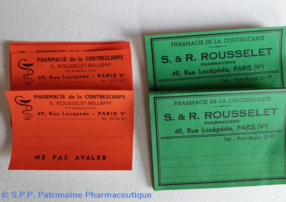 Étiquettes Pharmacie de La CONTRESCARPE 8 science etiquettes pharmacie de la contrescarpe