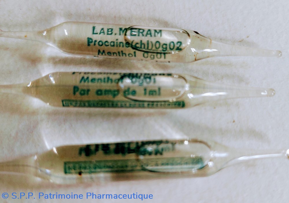 SOLUTÉ INJECTABLE de PROCAÏNE MÉRAM 5 science pharmacie solute injectable de procaine meram
