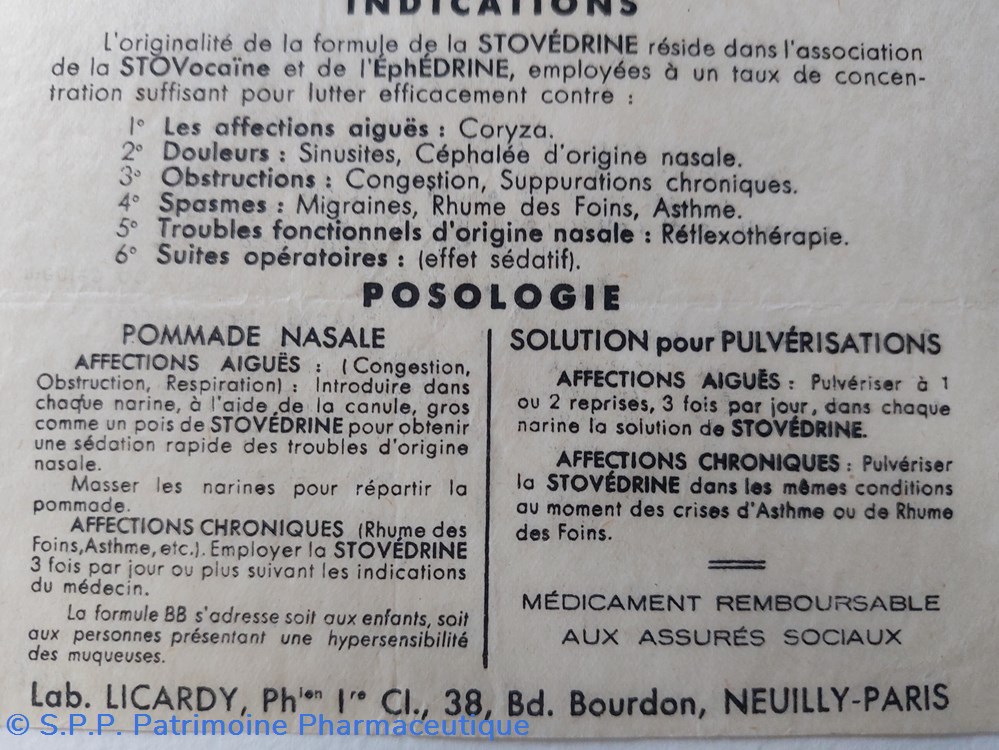 documents anciens stovedrine info produit
