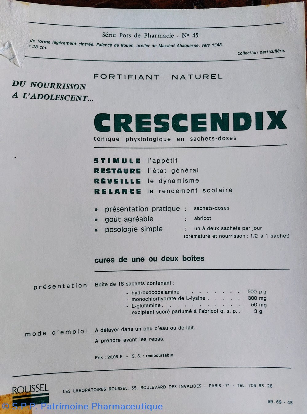 science roussel n 45 pot de pharmacie faience de rouen 1548