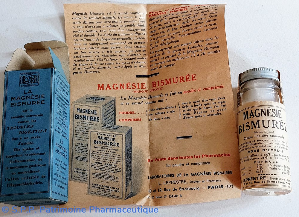 MAGNÉSIE BISMURÉE poudre L. LEPRESTRE 8 science pharmacie magnesie bismuree poudre l leprestre