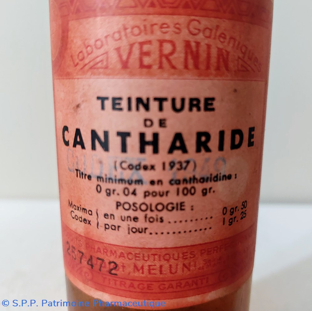 Teinture de CANTHARIDE Bouteille H21. 5 2 science pharmacie teinture de cantharide bouteille h21 5