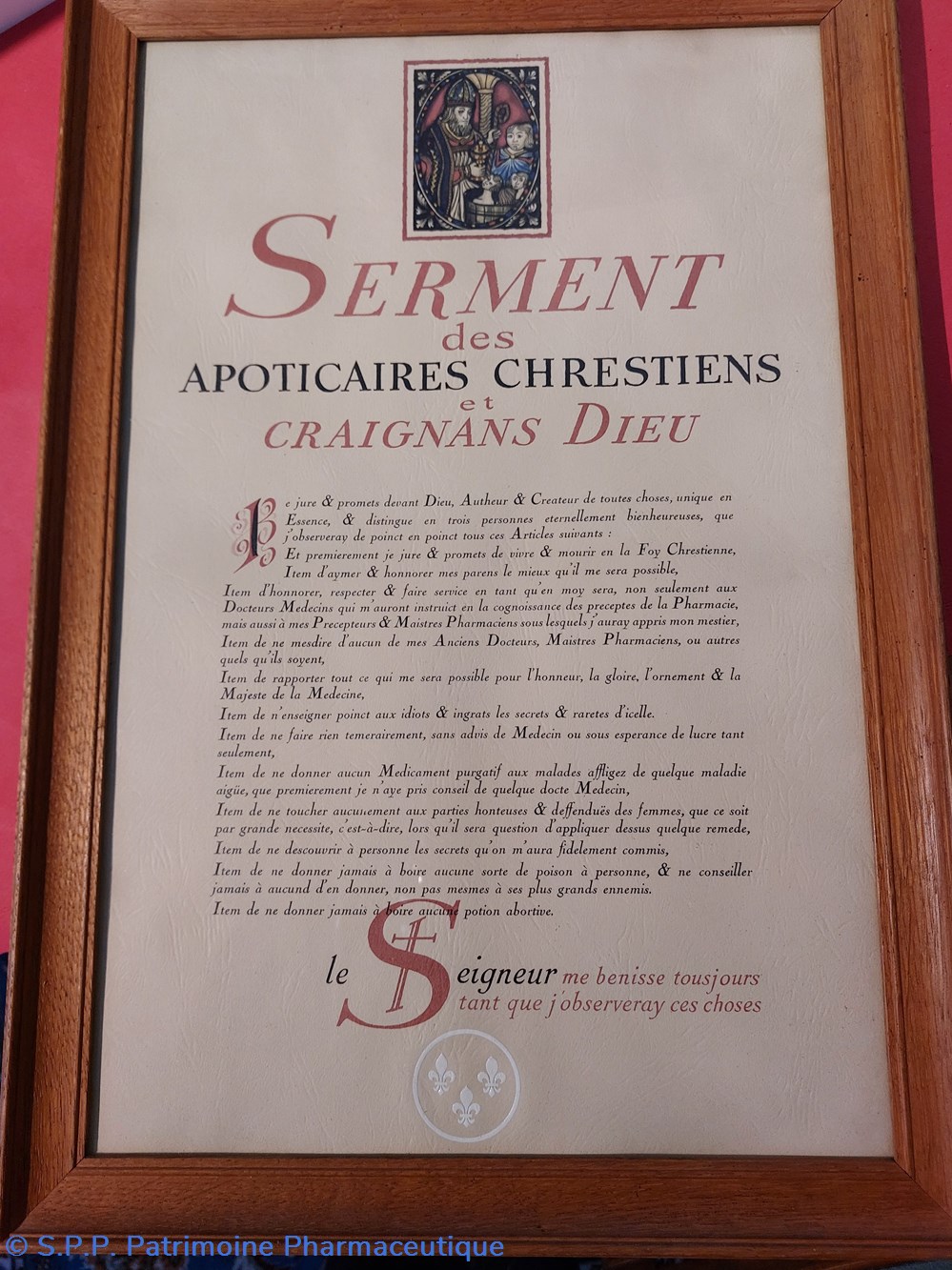 Affiche " Serment des Apothicaires Chretiens " documents anciens affiche serment des apothicaires chretiens