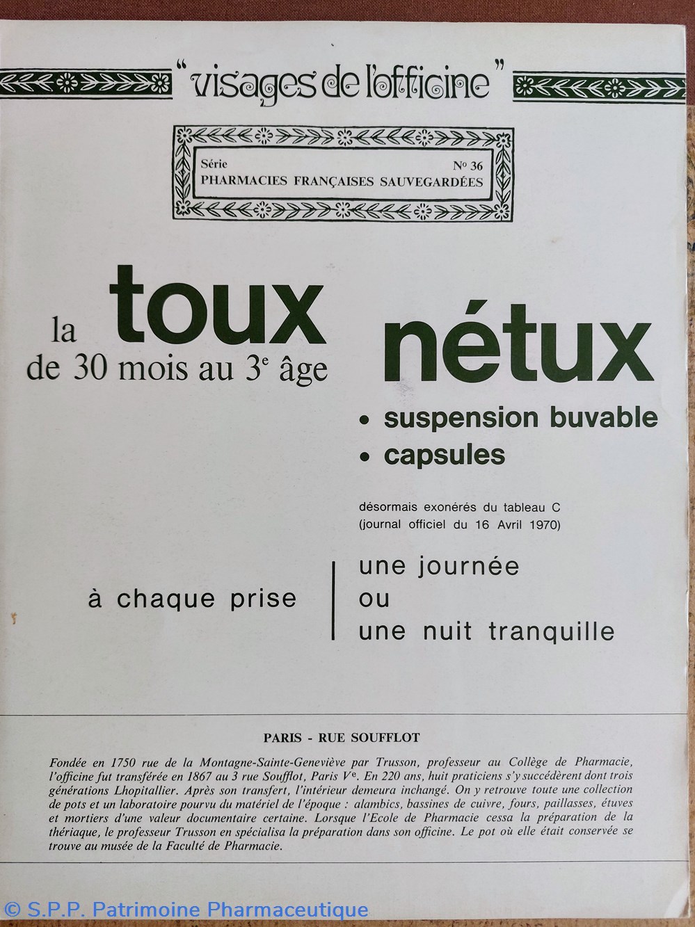 science pharmacie rue soufflot paris lab roussel n36