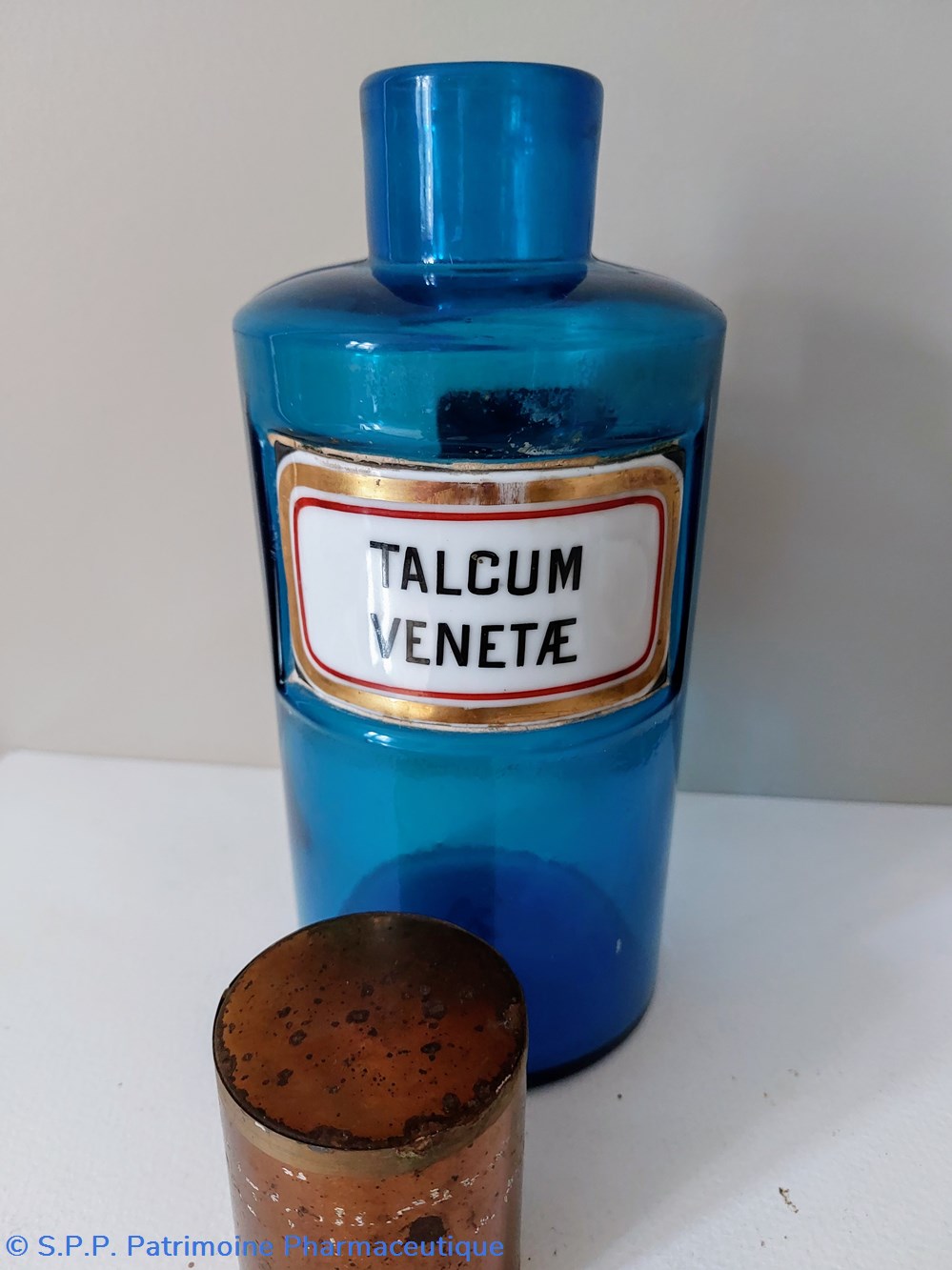 science pharmacie bleu etiq porcelaine talcum venetae
