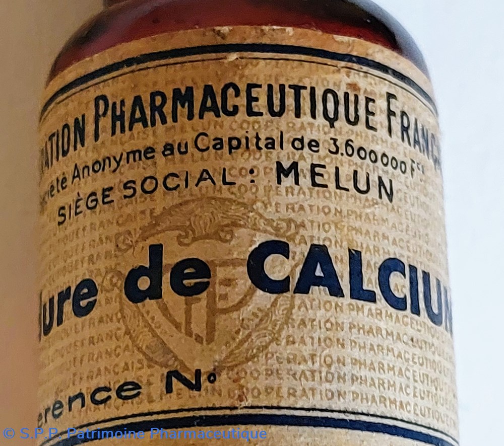 Flacon 6.5 verre ambré " Iodure de Calcium" 3 science pharmacie flacon 6 5 verre ambre iodure de calcium