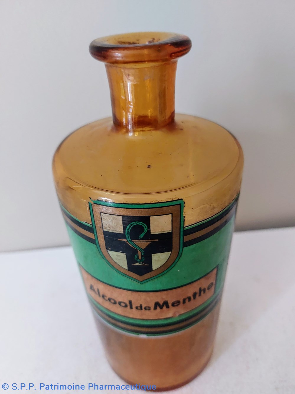 science pharmacie etiquette verte alcool de menthe