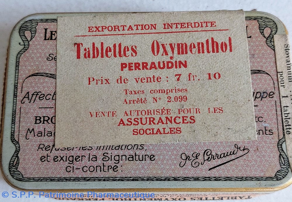 TABLETTES OXYMENTHOL PERRAUDIN 2 science tablettes oxymenthol perraudin