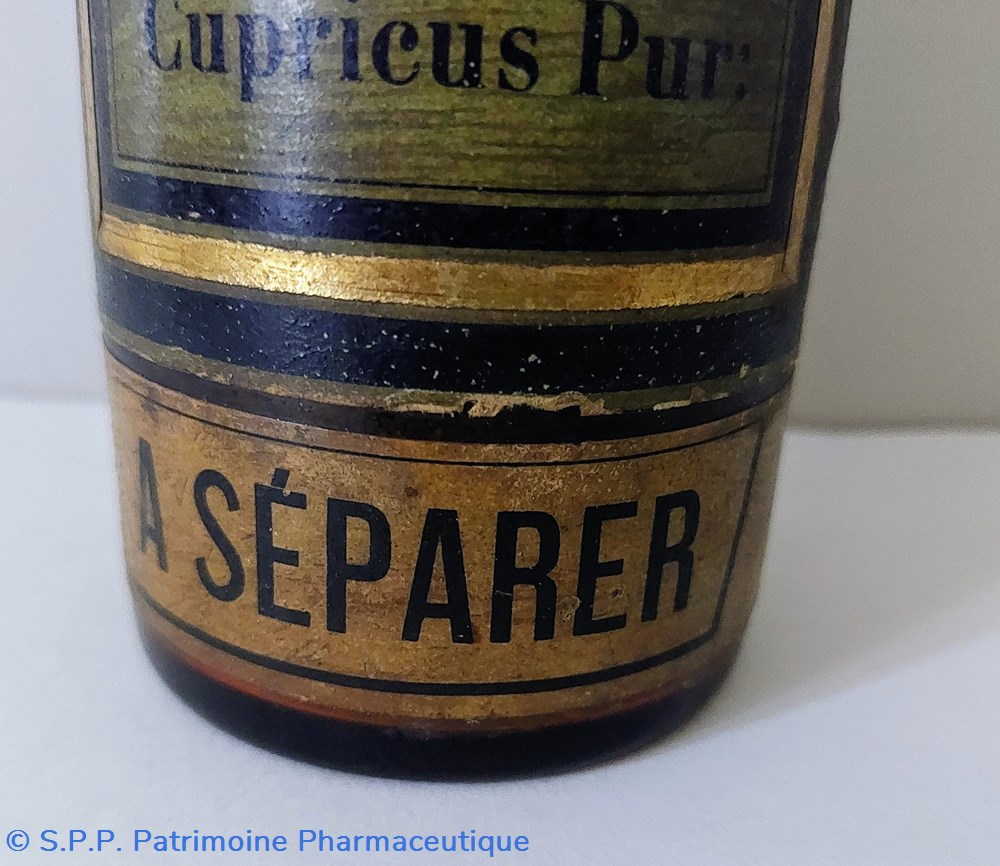 science pharmacie sulfas cupricus pur verre ambre