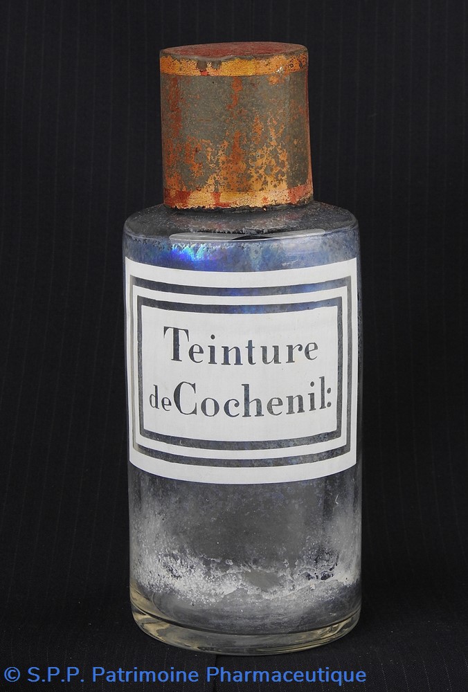 Flacon en verre petit modèle étiquette blanche Pharmacie RAVASSE science flacon en verre petit modele etiquette blanche pharmacie ravasse