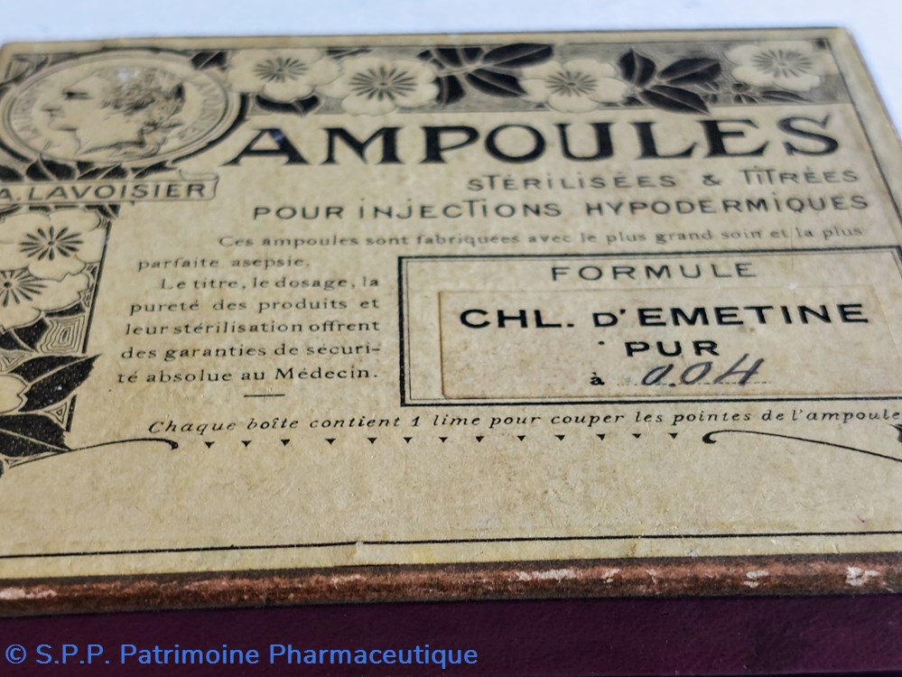 science pharmacie ampoules lavoisier chl emetine pur