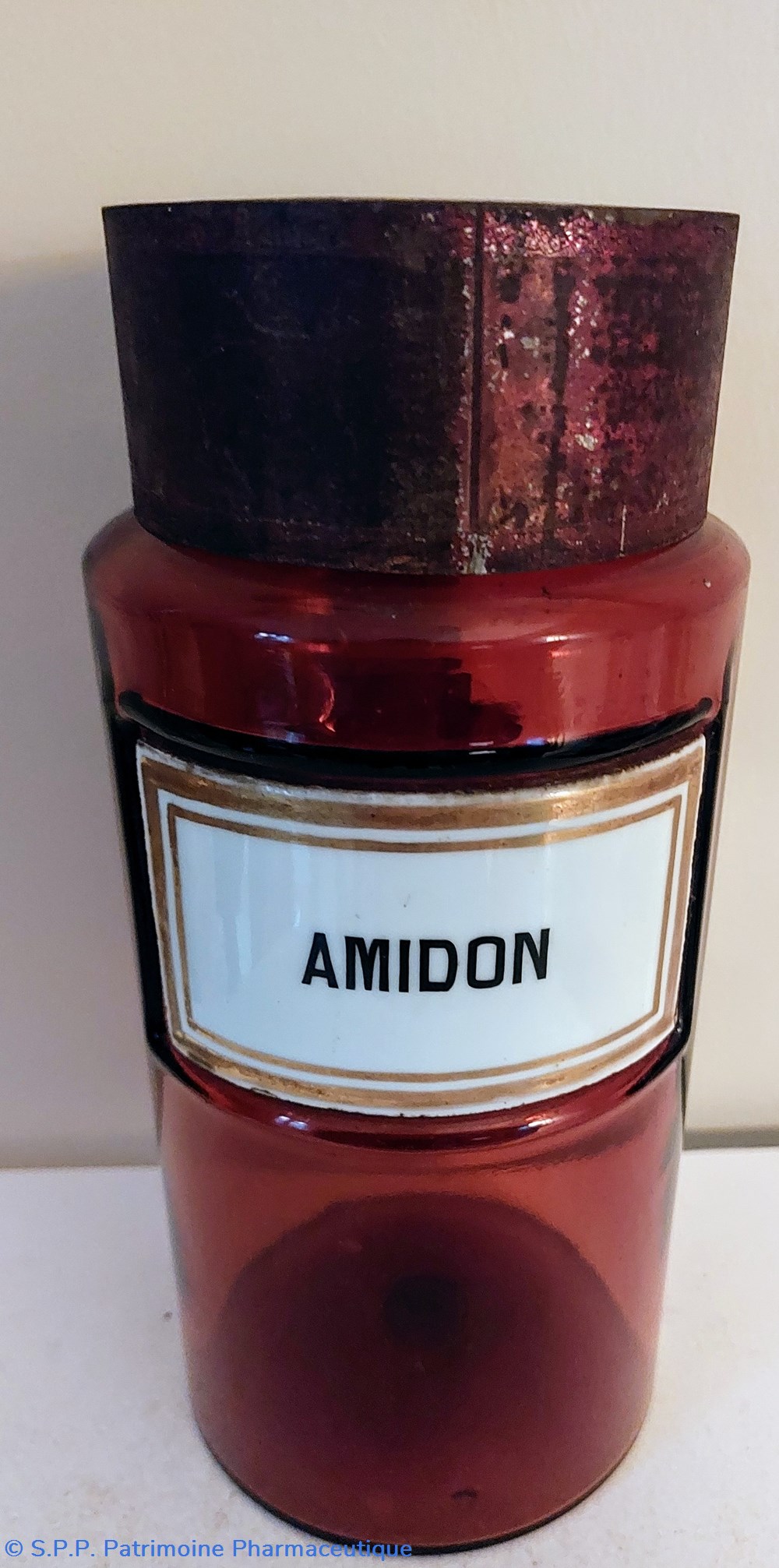 Pot de Pharmacie AMIDON en verre ambré science pot de pharmacie amidon en verre ambre