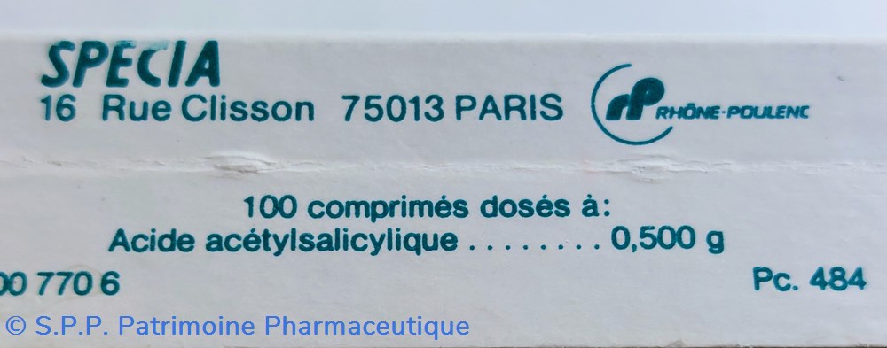 Aspirine Usines du Rhône 500 / 100 comprimés 6 science pharmacie aspirine usines du rhone 500 100 comprimes