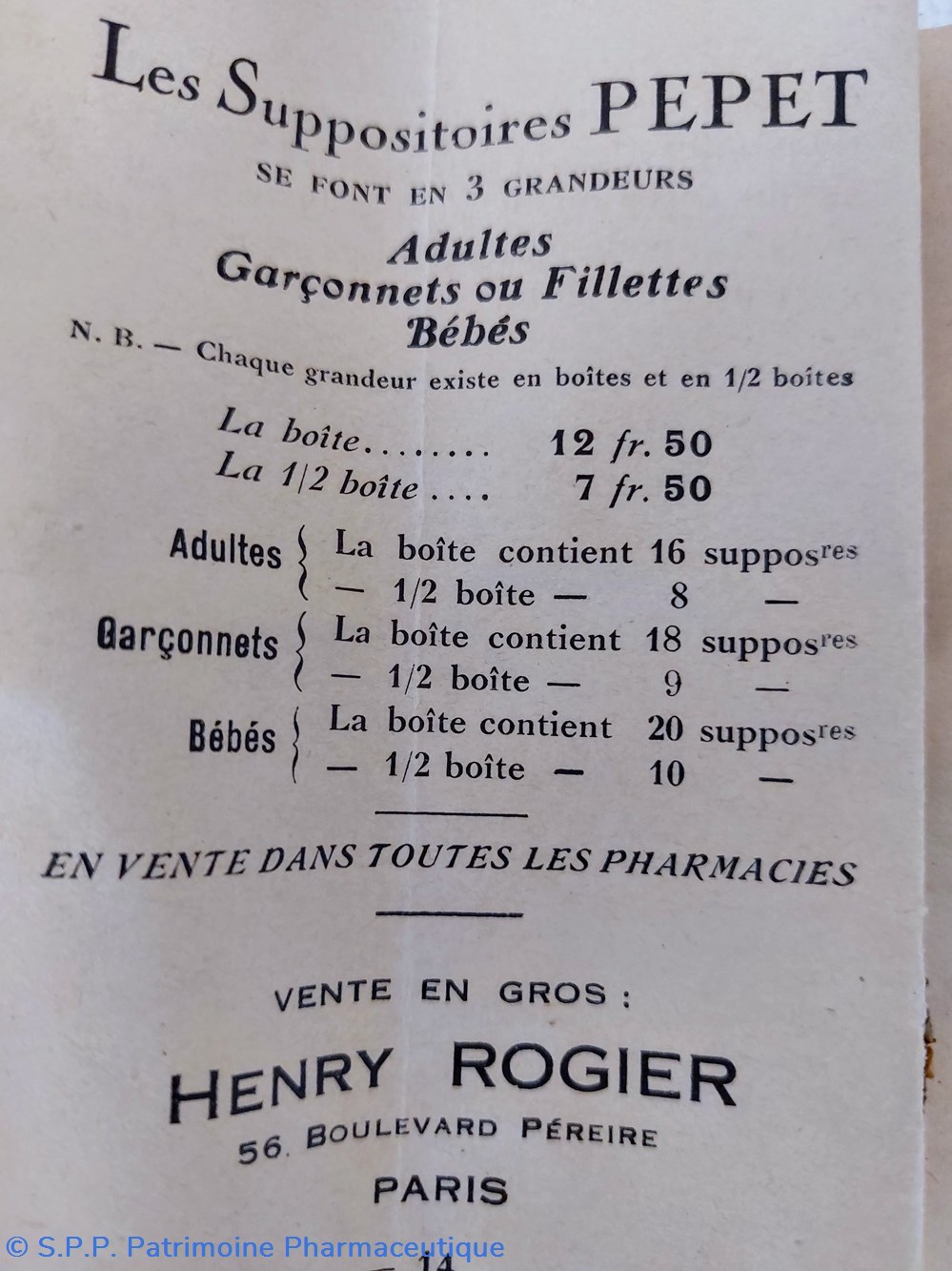 science pharmacie pepet suppositoires