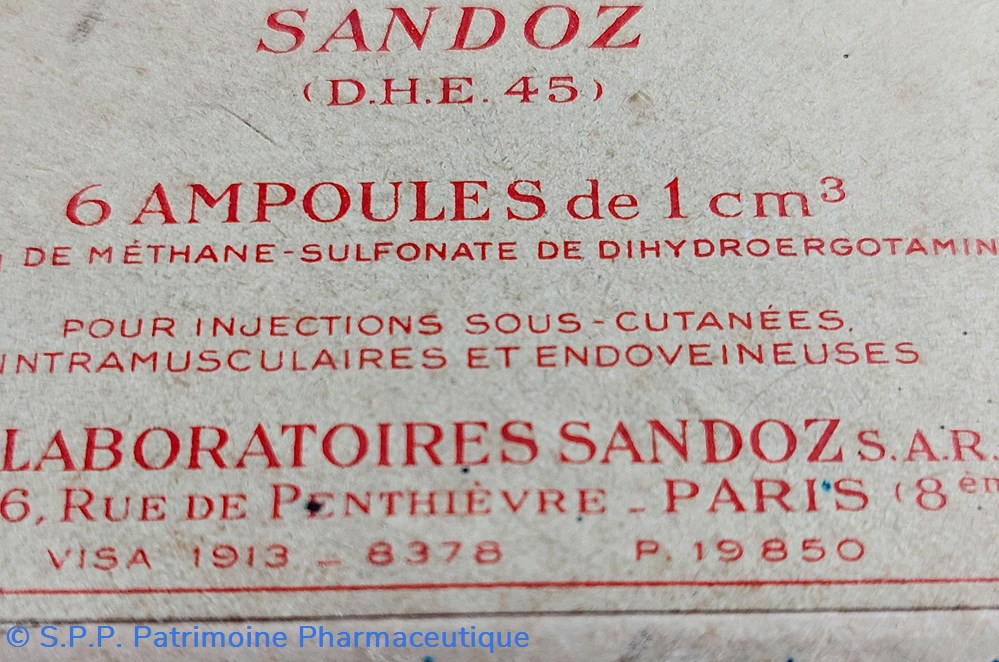 science pharmacie dihydroergotamine 6 ampoules sandoz
