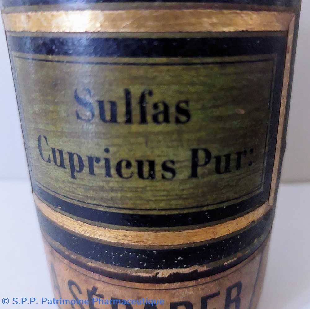 science pharmacie sulfas cupricus pur verre ambre