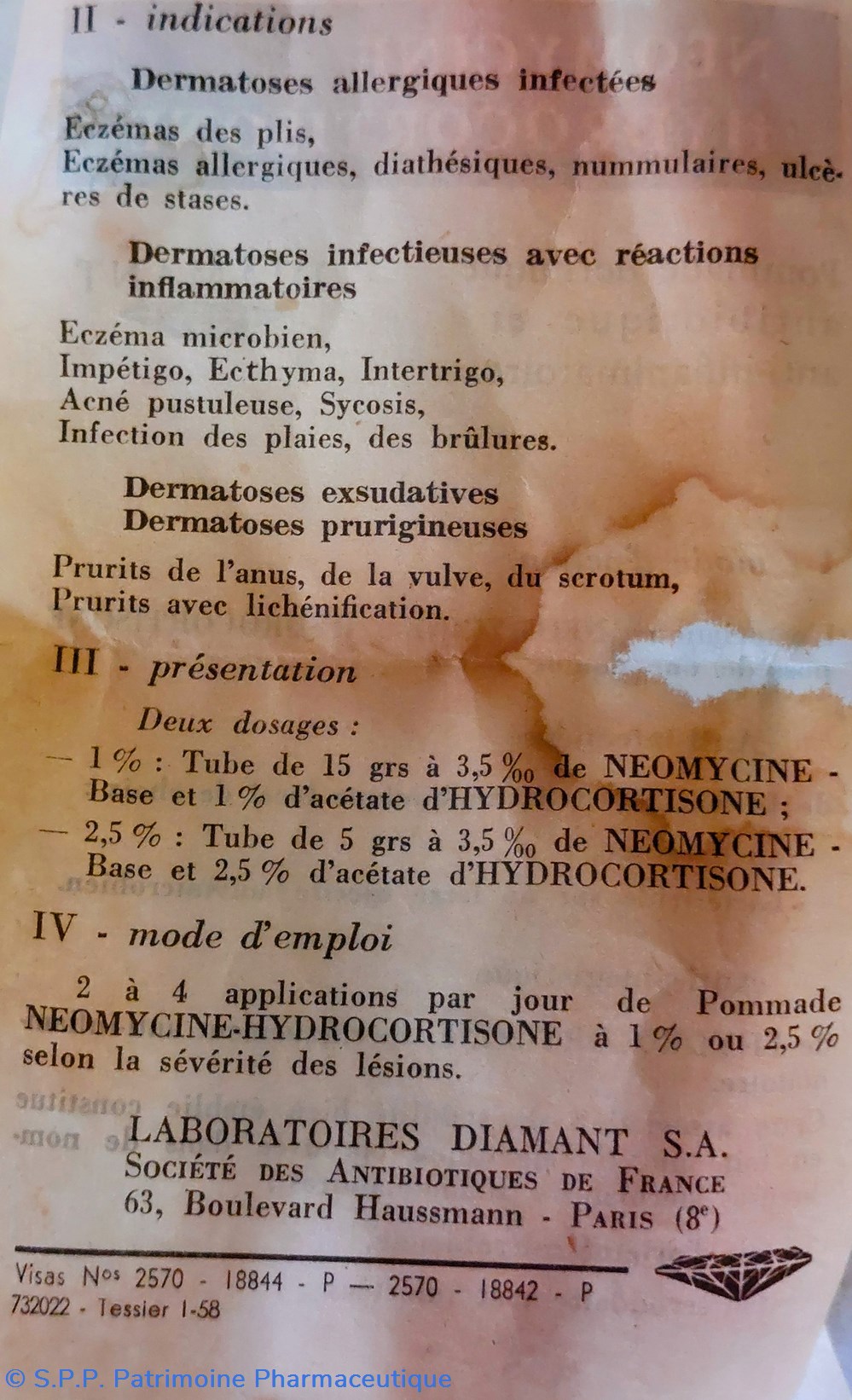 science pharmacie neomycine hydrocortisone 1 pommade dermique diamant