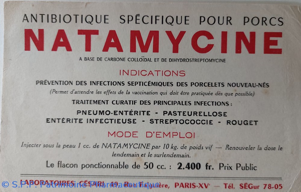 NATAMYCINE ( traitement animal) science pharmacie natamycine traitement animal