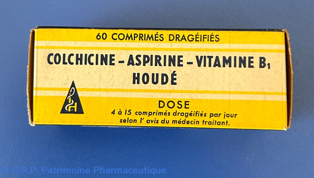 COLCHICINE-ASPIRINE-VITAMINE B1 HOUDE science pharmacie colchicine aspirine vitamine b1 houde