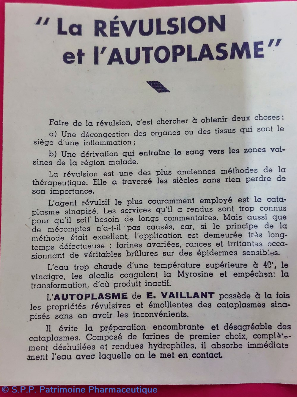 science pharmacie autoplasme vaillant cataplasme sinapise
