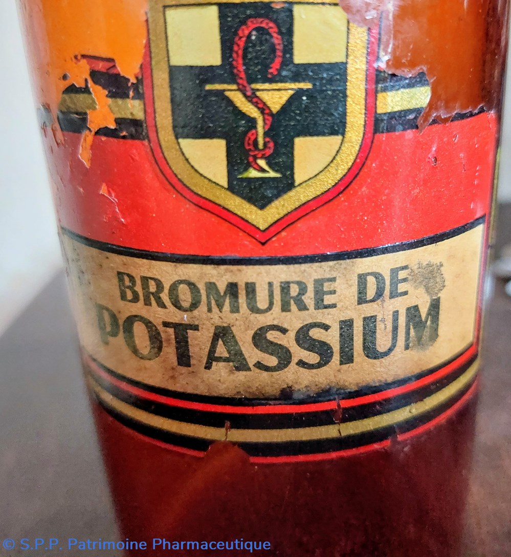 science pharmacie etiquette rouge bromure de potassium