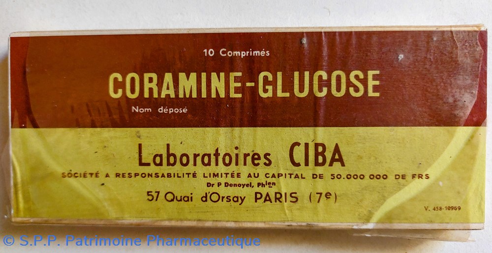 CORAMINE-GLUCOSE 10 comprimés CIBA science pharmacie coramine glucose 10 comprimes ciba