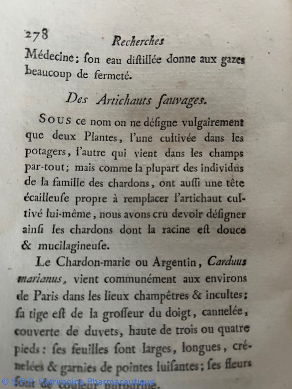 science pharmacie parmentier recherche sur les vegetaux 1781