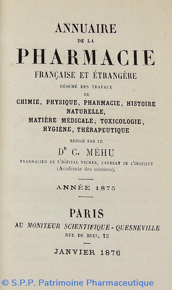 science pharmacie annuaire pharmaceutique volumes 2 1864 a 12 1875