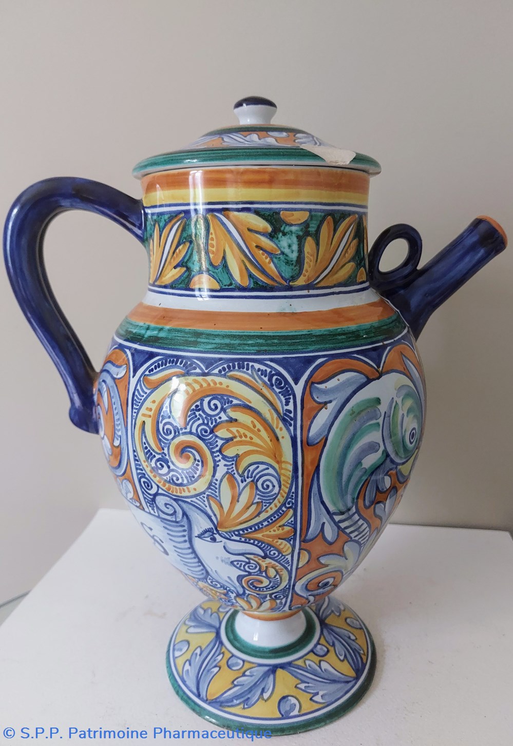 science pharmacie chevrette s pomis faience plolychrome geo martel a desvres debut xx
