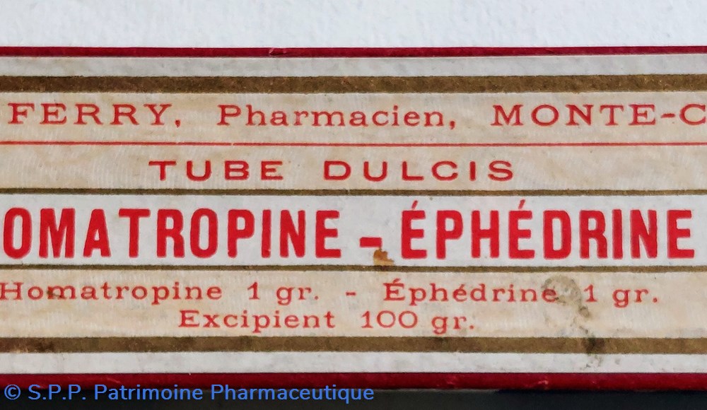 science pharmacie homatropine ephedrine tube dulcis