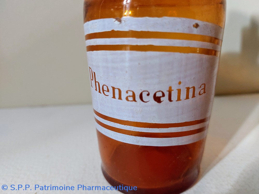 Phenacetina / Flacon verre ambré 11.5 cm 2 science pharmacie phenacetina flacon verre ambre 11 5 cm