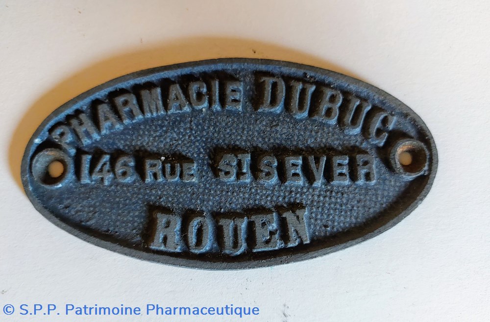 Plaque signalétique "Pharmacie DUBUC" Rouen objets publicitaires plaque signaletique pharmacie dubuc rouen