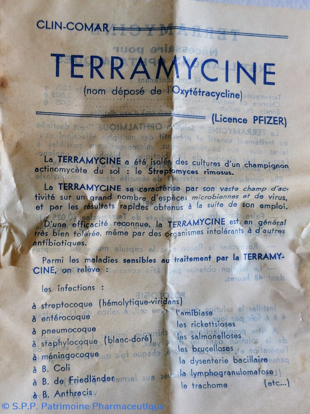 TERRAMYCINE ( Chlorhydrate) CLIN COMAR 2 science pharmacie terramycine chlorhydrate clin comar