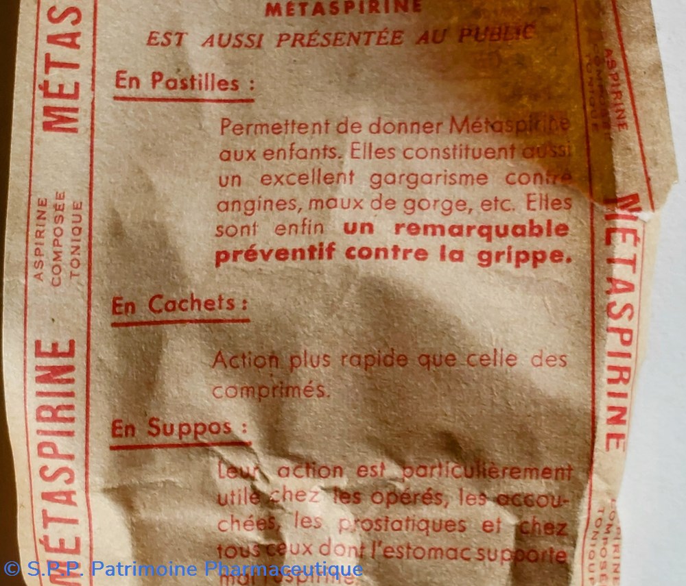 MÉTASPIRINE Syn Métacyline 5 science pharmacie metaspirine syn metacyline