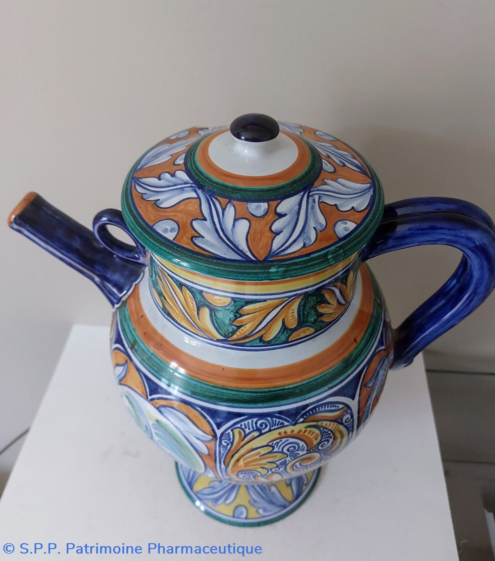science pharmacie chevrette s pomis faience plolychrome geo martel a desvres debut xx