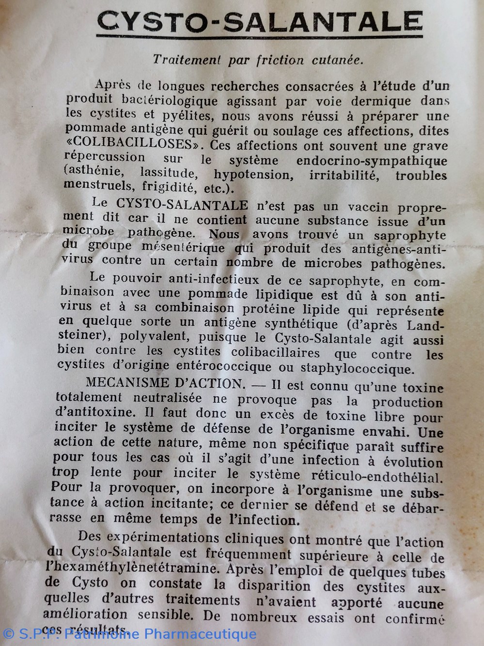 science pharmacie cysto salantale pommade vaccin