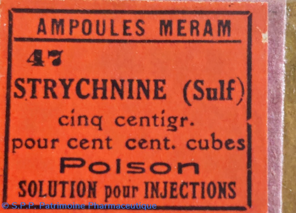 STRYCHNINE 12 AMPOULES 1 cmc. Réf 47 7 science pharmacie strychnine 12 ampoules 1 cmc ref 47